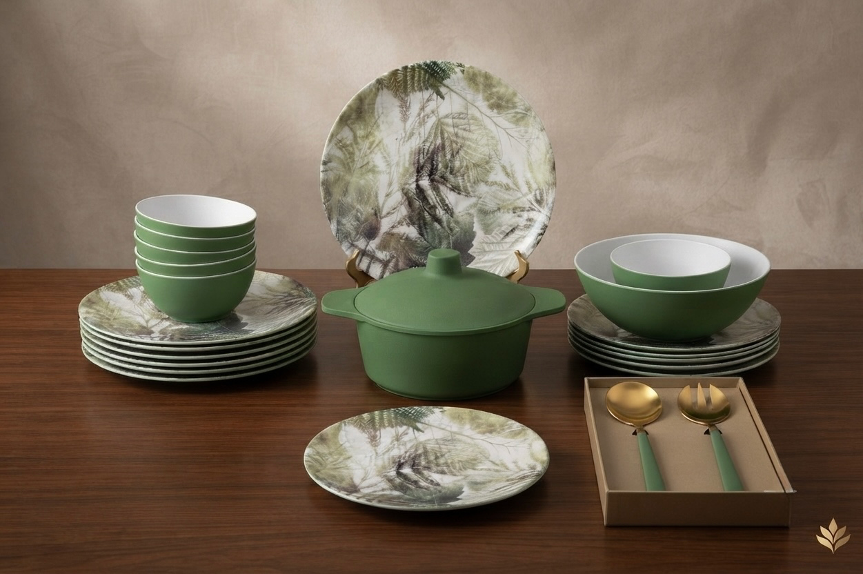 طقم ميلامين مدور كود 1550 - Premium Melamine Set
