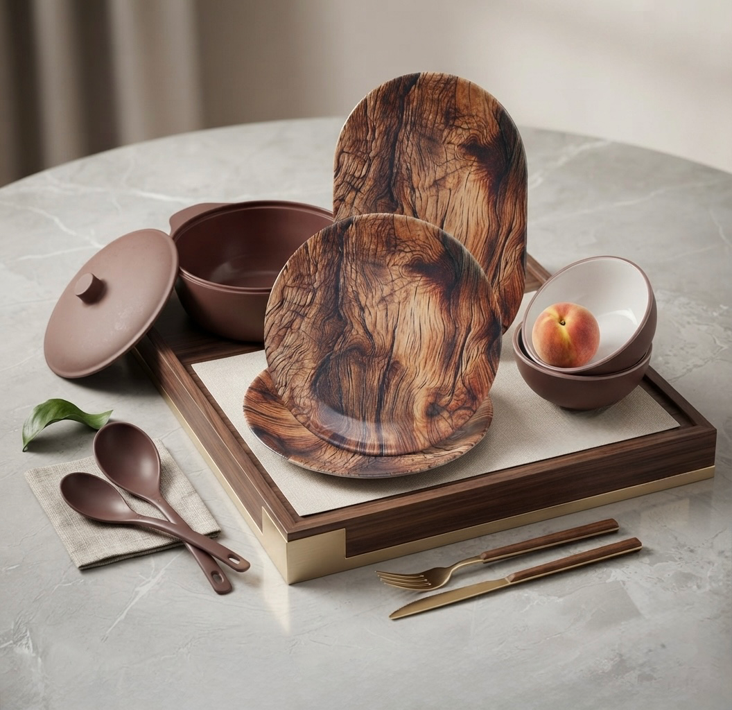 طقم ميلامين مدور كود 1060 - Premium Melamine Set