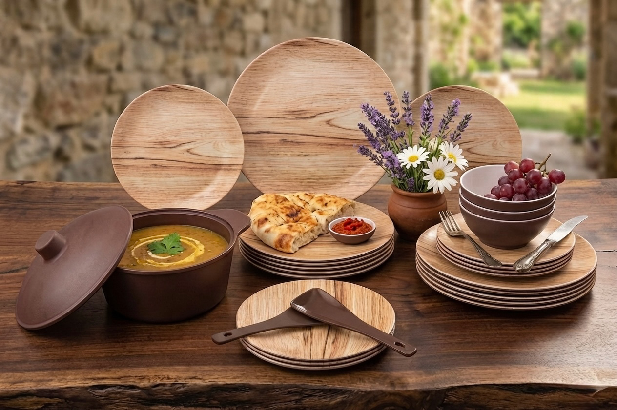 طقم ميلامين مدور كود 1470 - Premium Melamine Set