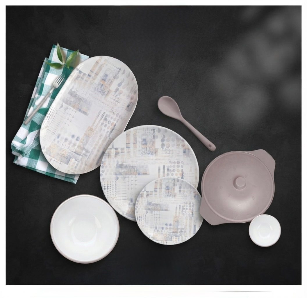 طقم ميلامين مدور كود 1400 - Premium Melamine Set
